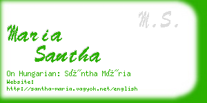 maria santha business card